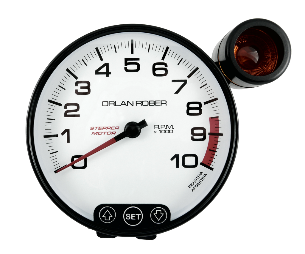 Tacometro electrónico Ø125. Blanco. 10K. C/corte