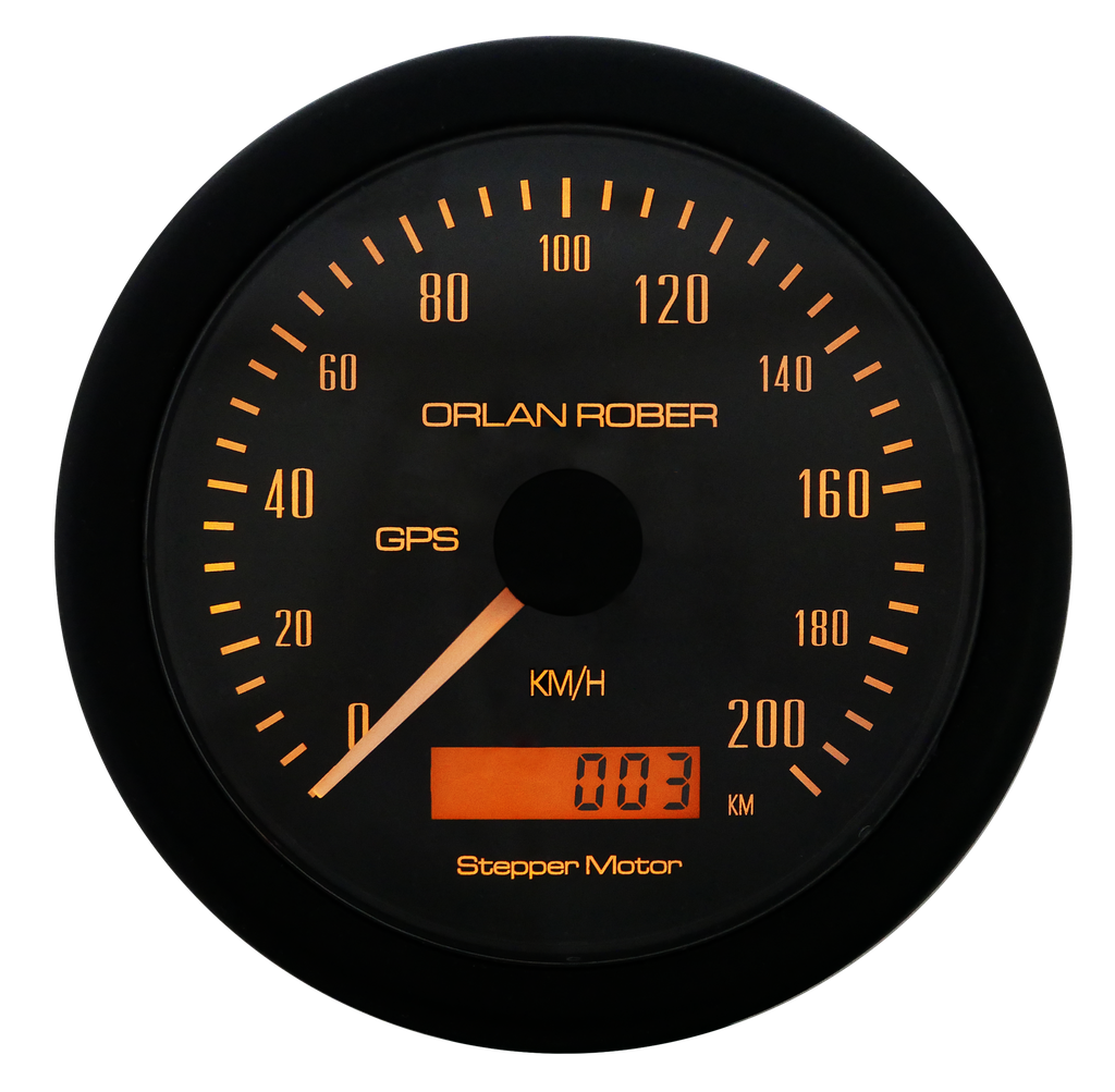 Velocímetro 0/200 km gps Ø85  c/car.sop negro