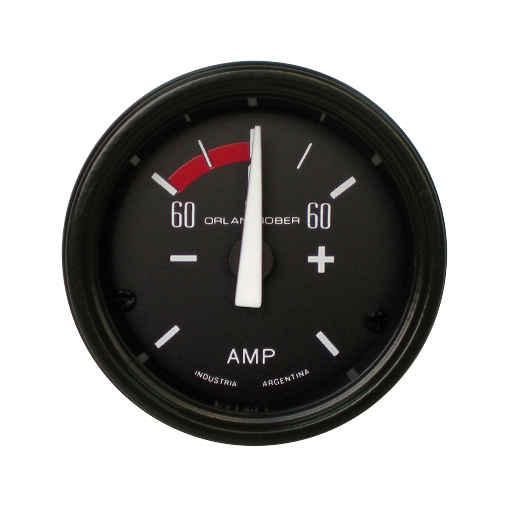 Amperímetro Classic Negro Ø52mm -60 / +60