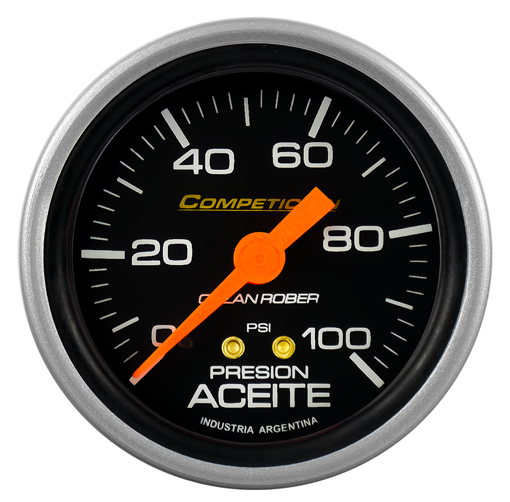 Man. de aceite mec. Comp. Negro Ø60 100 psi