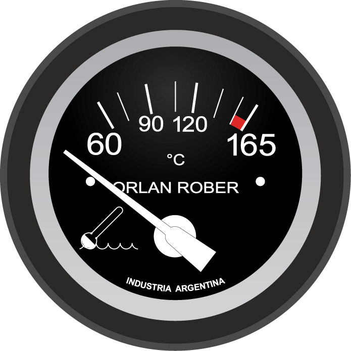 Termómetro de agua. 12v. Ø52. Rango: 60 - 165°C