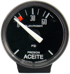 [216 H 60] Manómetro de aceite 12v Negro Ø40 60 Lbs