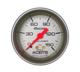 [315 P 150] Manómetro de aceite mec. Racing Plata Ø52 150 psi