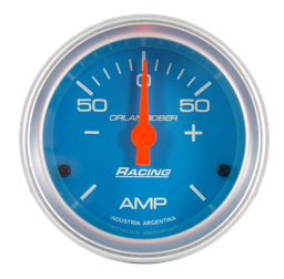 [341 C 50] Amperímetro Racing Celeste Ø52mm -50 / +50