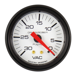 [411 H 30] Man. Vacío de admisión mec. Blanco Ø52 -30 p.Hg
