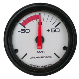 [441 H 50] Amperímetro  Blanco Ø52mm -50 / +50