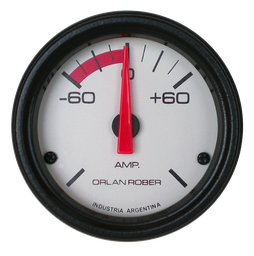 [441 H 60] Amperímetro  Blanco Ø52mm -60 / +60