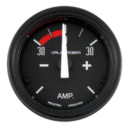 [641 H 30] Amperímetro Classic Negro Ø52mm -30 / +30