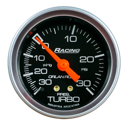 [341 N 30] Amperímetro Racing Negro Ø52mm -30 / +30