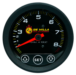 [832 N 8K ER CL 80] Tacómetro Ø80. Comp. Negro 8K 1/4 milla. Escala red. c/spark cut.