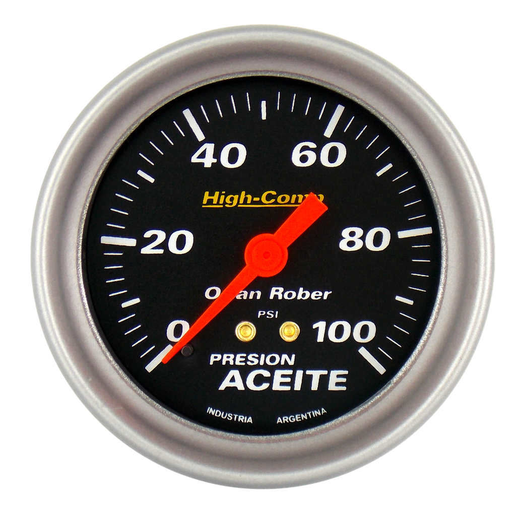 Man. de aceite mec. High-Comp Negro Ø66 100 psi