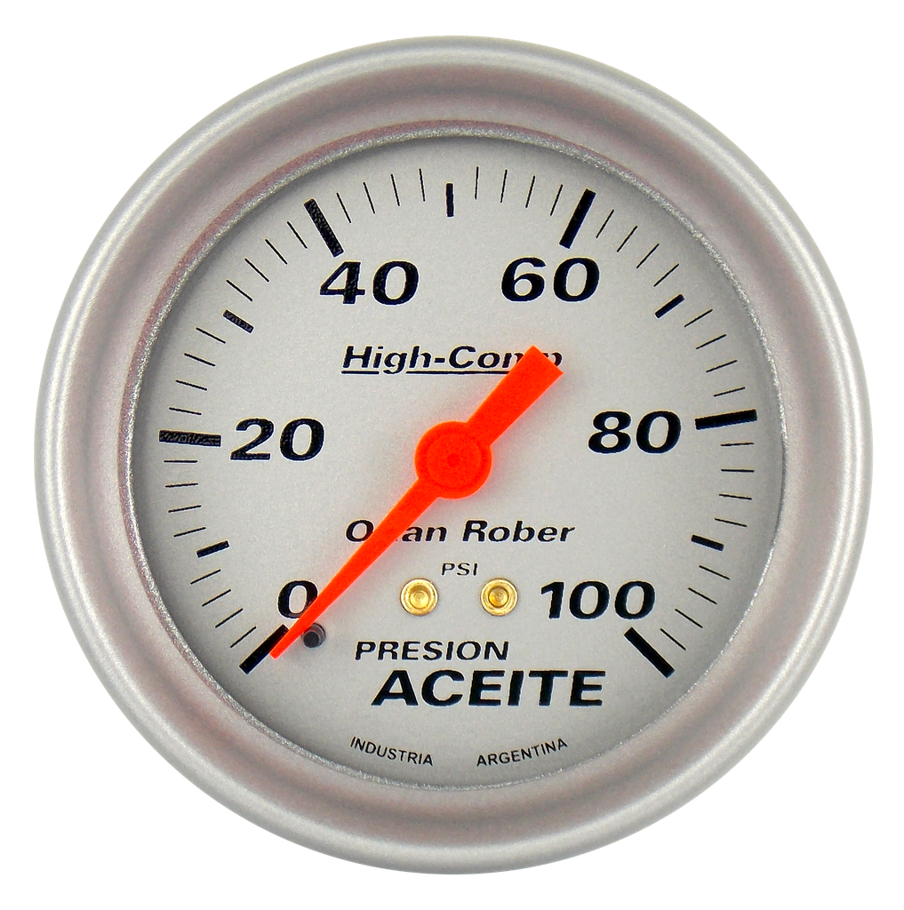 [1015 P 100] Man. de aceite mec. High-Comp Plata Ø66 100 psi