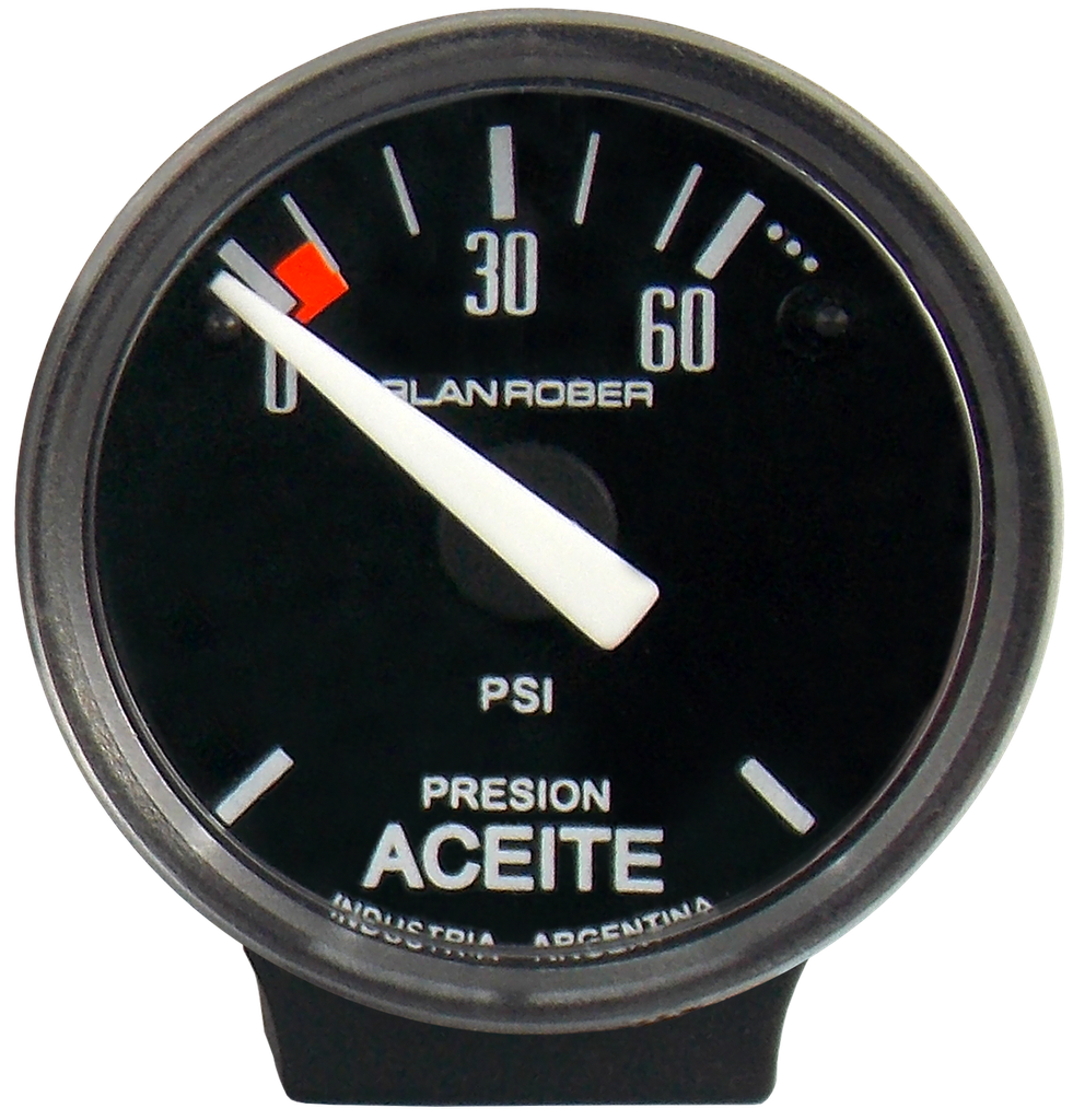 Manómetro de aceite 12v Negro Ø40 60 Lbs