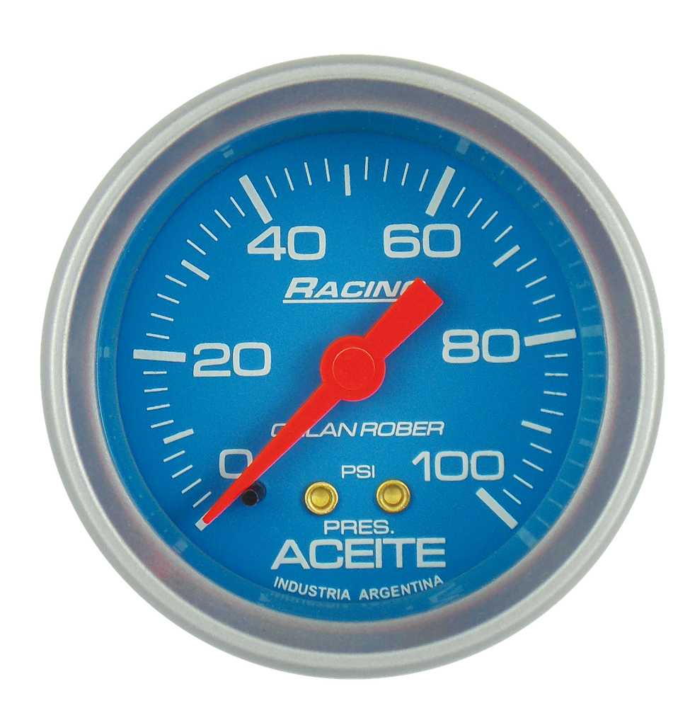 Man. de aceite mec. Racing Celeste Ø52 100 psi