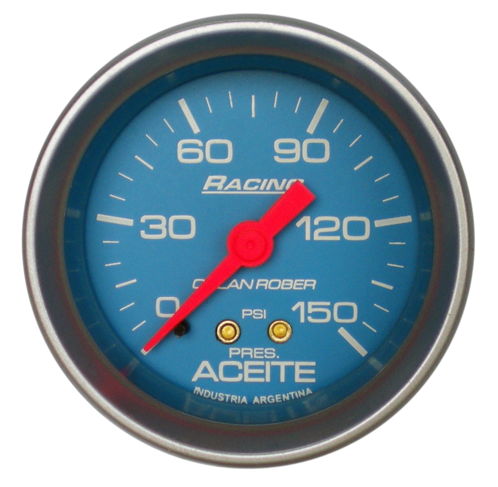 Man. de aceite mec. Racing Celeste Ø52 150 psi