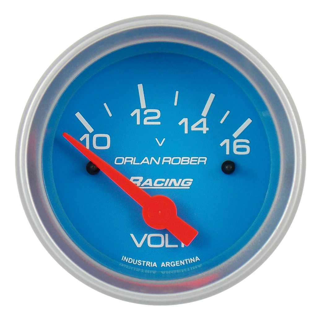 [324 C 12V] Voltímetro 12v Racing Celeste Ø52mm 10-16v