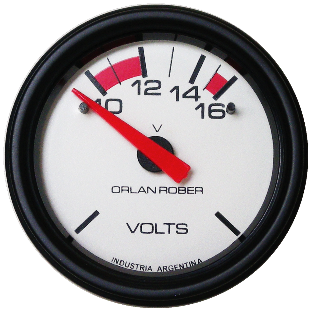 [424 H 12V] Voltímetro 12v  Blanco Ø52mm 10-16v