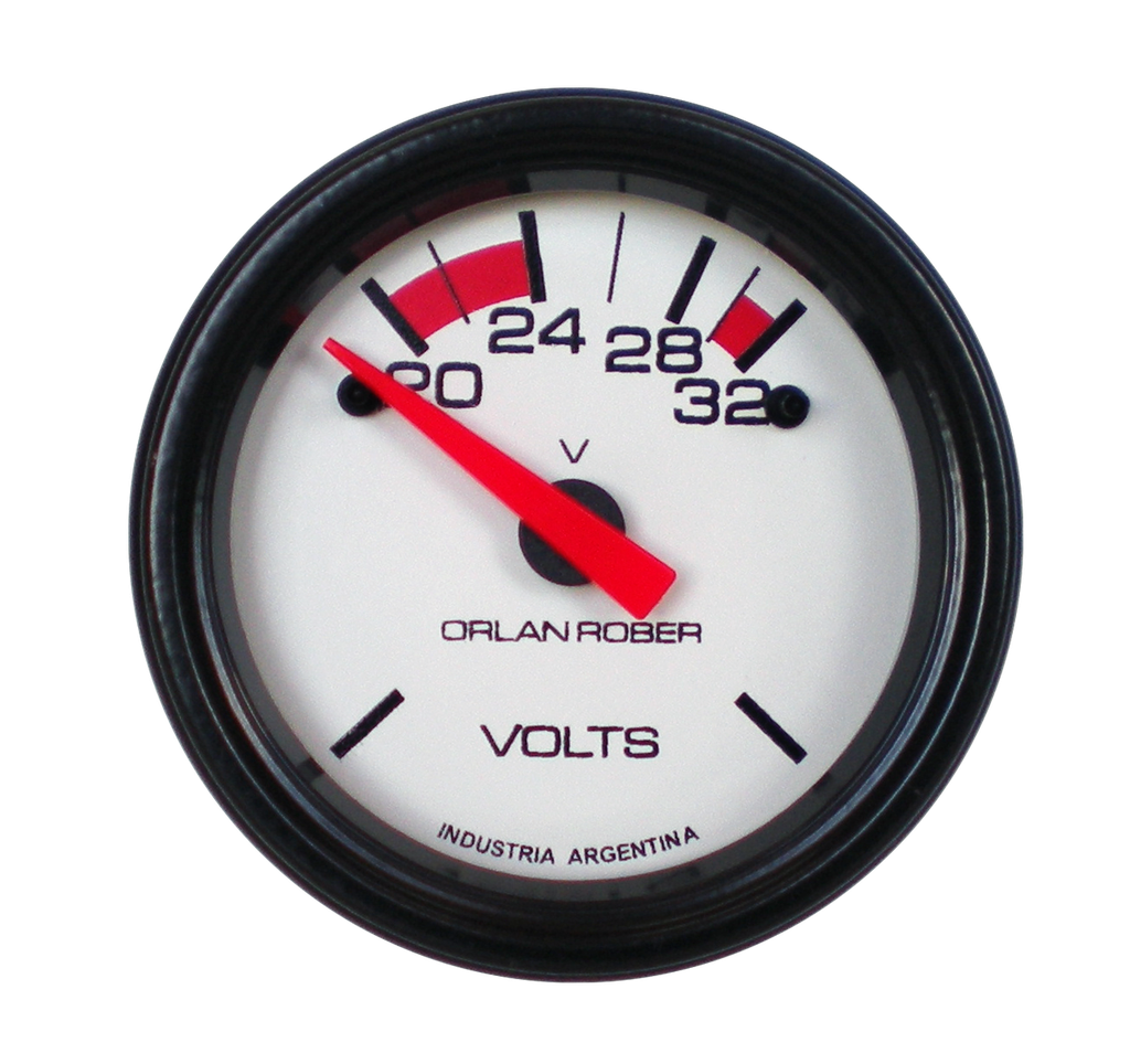 [424 H 24V] Voltímetro 24v  Blanco Ø52mm 20-32v
