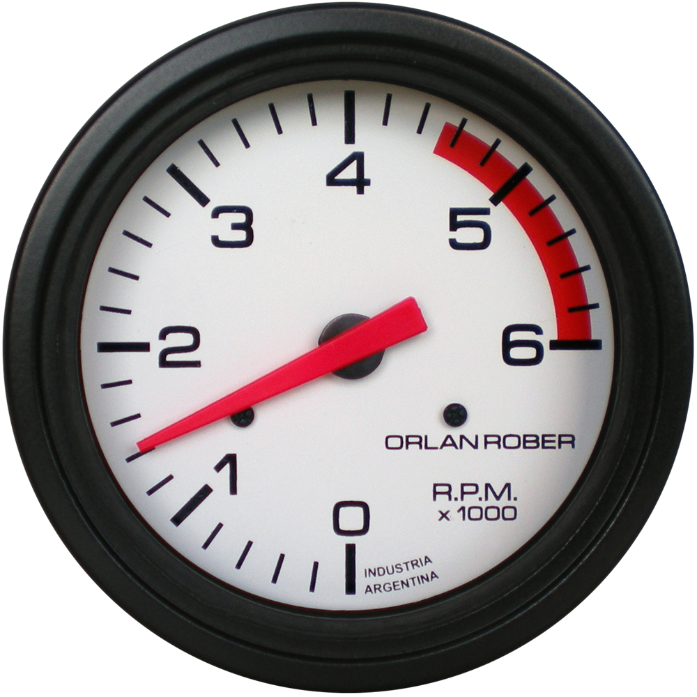 Tacometro Ø80 Blanco 6K rpm  2/4/6/8 cil.