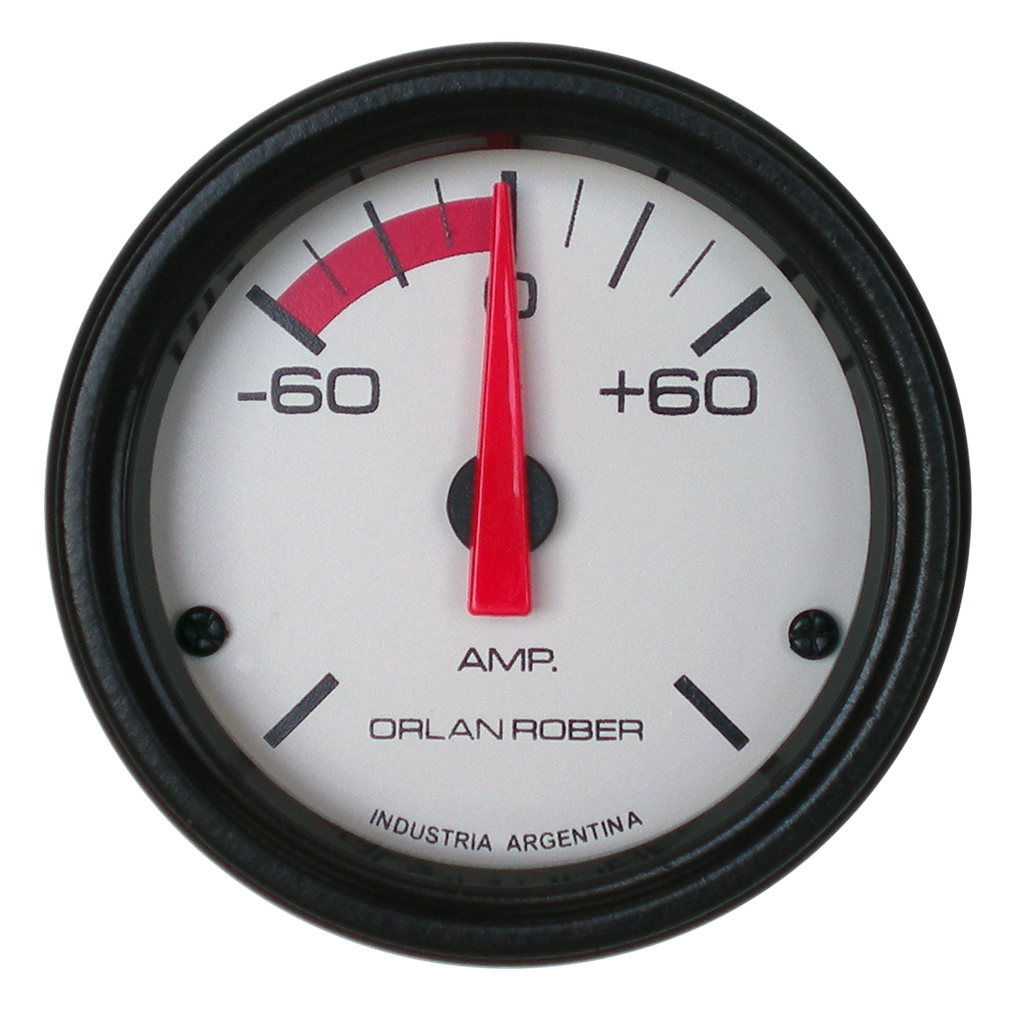 Amperímetro  Blanco Ø52mm -60 / +60