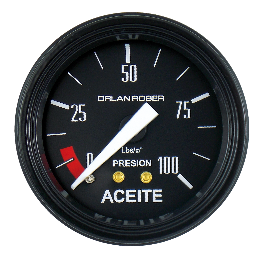 [615 H 100] Man. de aceite mec. Classic Negro Ø52 100 Lbs