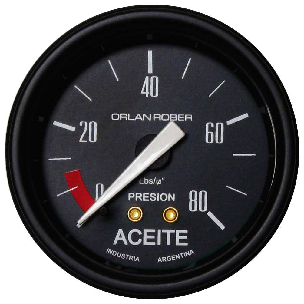 [615 H 80] Man. de aceite mec. Classic Negro Ø52 80 Lbs
