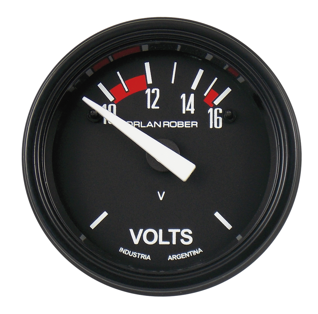 [624 H 12V] Voltímetro 12v Classic Negro Ø52mm 10-16v
