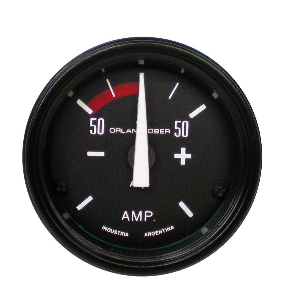 Amperímetro Classic Negro Ø52mm -50 / +50