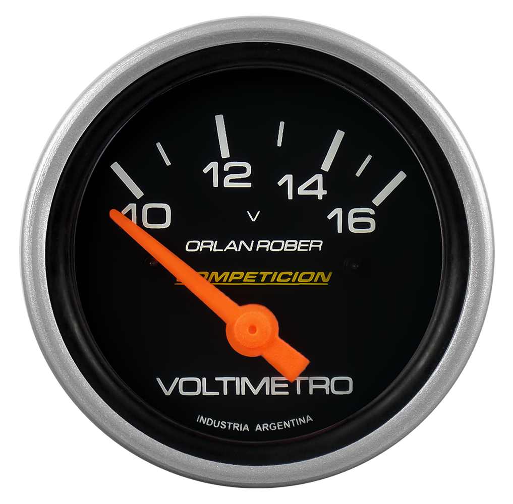 [824 N 12V] Voltímetro 12v Comp. Negro Ø60mm 10-16v