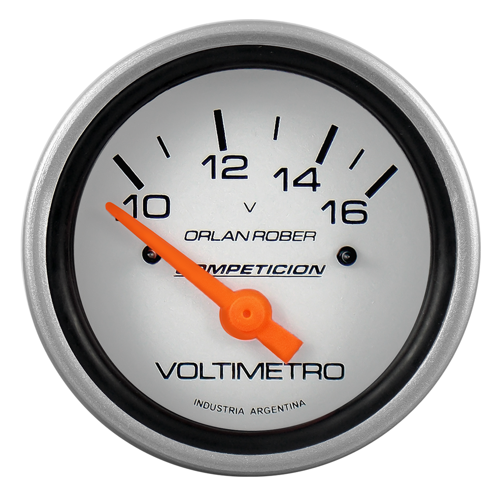 [824 P 12V] Voltímetro 12v Comp. Plata Ø60mm 10-16v