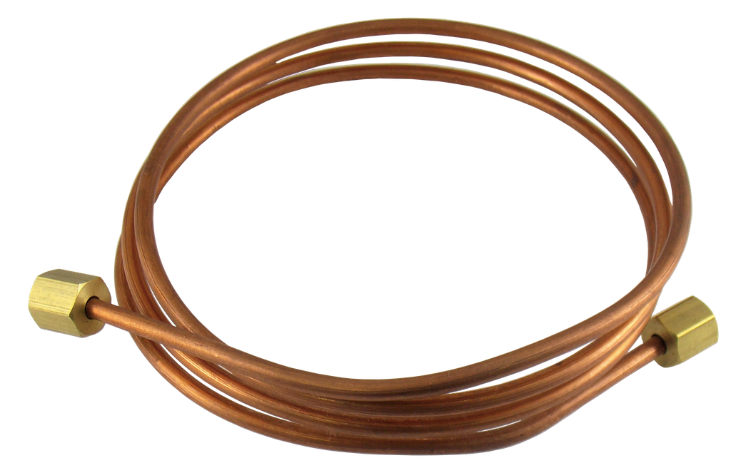 CAÑO de Cobre 1.50 m Rosca 3/8"NF / M8x0.75 HEMBRA