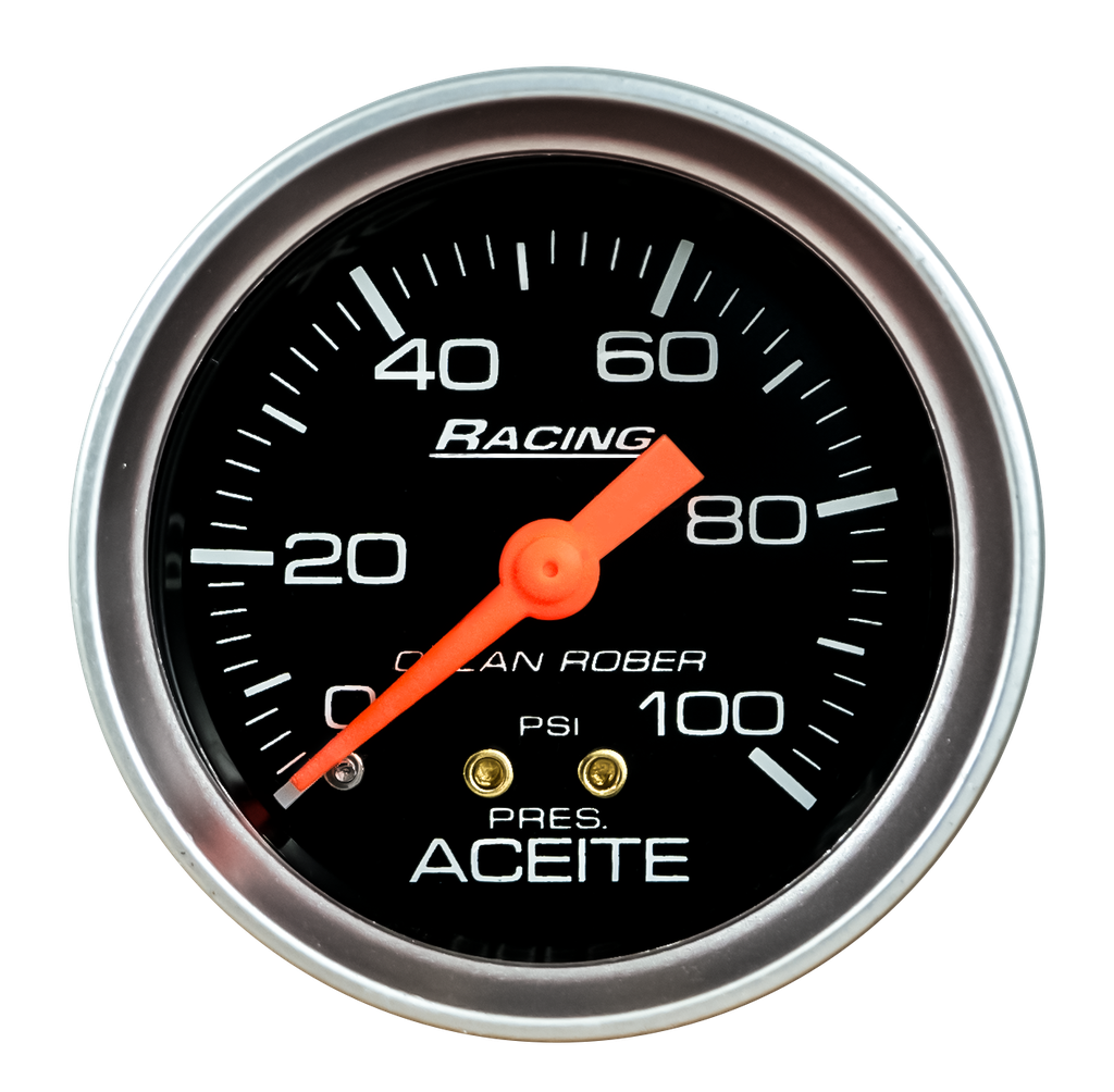 Man. de aceite mec. Racing Negro Ø52 100 psi