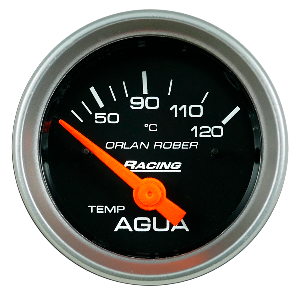 Termo. de agua elec. 12v Racing Negro Ø52 50-120°