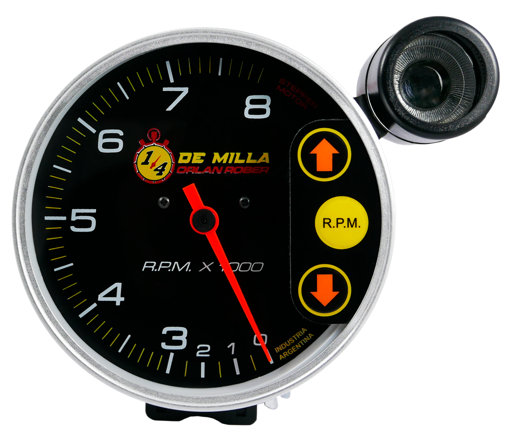 [832 N 8K ER CL] Tacómetro Ø125. Comp. Negro 8K 1/4 milla. Escala red. c/spark cut.
