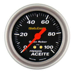[1015 N 100] Man. de aceite mec. High-Comp Negro Ø66 100 psi