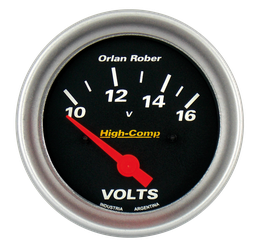 [1024 N 12V] Voltímetro 12v High-Comp Negro Ø66mm 10-16v