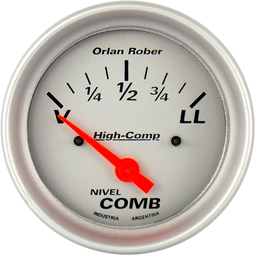 [1054 P 12V] Ind. de nivel de comb. 12v H-Comp Plata Ø66 LL100Ω