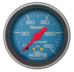 [315 C 150] Man. de aceite mec. Racing Celeste Ø52 150 psi