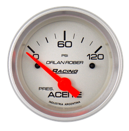 [316 P 120] Manómetro de aceite 12v Racing Plata Ø52 120 psi