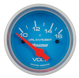 [324 C 12V] Voltímetro 12v Racing Celeste Ø52mm 10-16v