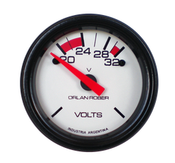[424 H 24V] Voltímetro 24v  Blanco Ø52mm 20-32v