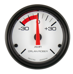 [441 H 30] Amperímetro  Blanco Ø52mm -30 / +30