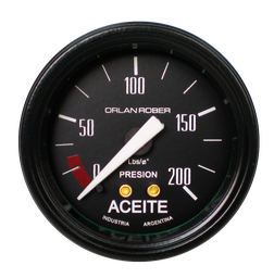 [615 H 200] Man. de aceite mec. Classic Negro Ø52 200 Lbs