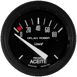 [616 H 80] Man. de aceite 12v Classic Negro Ø52 80 Lbs