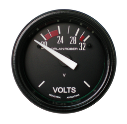 [624 H 24V] Voltímetro 24v Classic Negro Ø52mm 20-32v