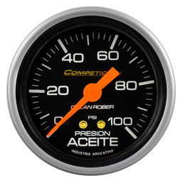 [815 N 100] Man. de aceite mec. Comp. Negro Ø60 100 psi