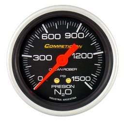 [819 N 15] Man. de óxido nitroso mec. Comp. Negro Ø60 1500 psi