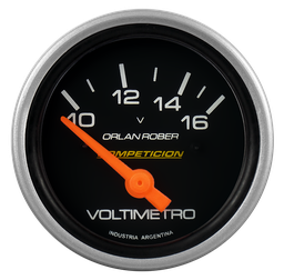 [824 N 12V] Voltímetro 12v Comp. Negro Ø60mm 10-16v