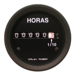 [H- 1224] Horímetro 12/24v Ø52mm Caja chapa