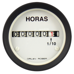 [H- 1224 B] Horímetro 12/24V Blanco caja chapa